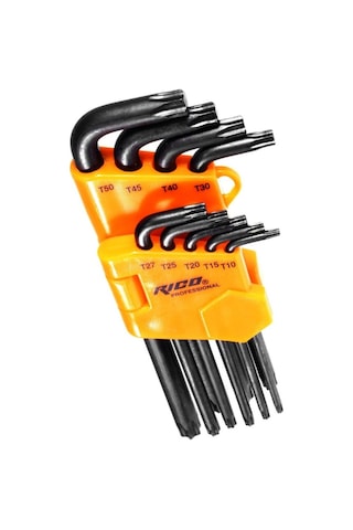 Rico 013-Rc0207 9 Parça Vakumlu Torx Uçlu Uzun Allen Alyan Anahtar Takımı