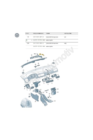 Golf 4 Sağ Çamurluk Su Deflektörü Köşe Plastiği 1j0819448E