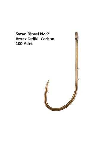 Effe Sazan İğnesi No:2 Bronz Delikli Carbon 100 Adet 92666-2 No : 2