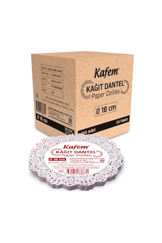 Kafem Dantel Kağıt 18 cm 100 Lü x 24 Paket