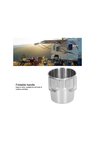 320ml Katlanır Kulplu Kamp Fincanı Kaiyi Gosterildigi Gibi