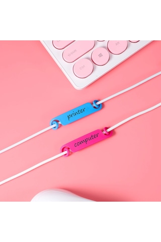 Xindoker 50 Adet Renkli Kablolar Etiket Seti - 5 Farklı Renk Her Renk 10 Adet - Yazılabilir Plastik Kablo Tanımlama Etiketleri - Ev, Ofis Ve Araç İçin Kabloları Düzenle