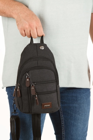 Newish Polo Body Bag Usb Çıkışlı Çapraz Göğüs Ve Sırt Çantası-kanvas 2334 Siyah