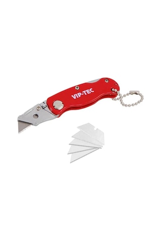 Viptec Vt875158 Katlanır Mini Maket Bıçağı 10mm 5 Adet Yedekli