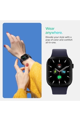 Apple Watch Ultra 49mm Seri 3/2/1-46mm Seri 11/10-45mm Seri Se3/9/8/7-44mm Seri Se2/se/6/5/4 İle Uyumlu Kordon Kayış Nano Pop Blueberry Navy - Amp09322