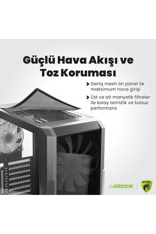 Green GRIFFIN G4 i7-14700F 16 GB 512 GB SSD RTX5060Ti Free Dos Oem Paket Masaüstü Oyuncu Bilgisayarı
