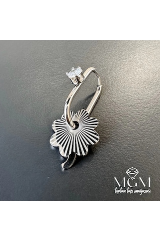 Mepa Rodyum Zirkon Taşlı Çelik Küpeler - Kp00114 Najmaddin Altın