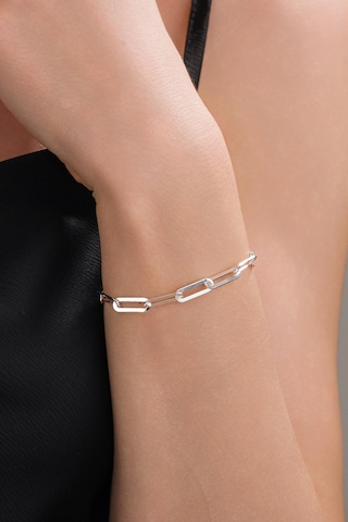 Gümüş Ataç Sade Zincir Hallow Taşsız Bileklik Rose Gold