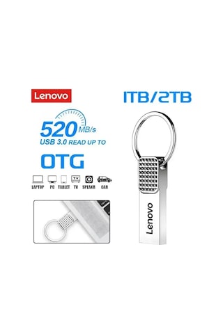 Lenovo Usb 2tb 512gb Usb Flash Sürücü Metal Usb 3.0 Kalem Sürücü Anahtarı 1tb 1tb Silver