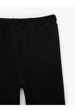 Koton Beli Lastikli Basic İspanyol Paça Pantolon Siyah 7wkg40118ak