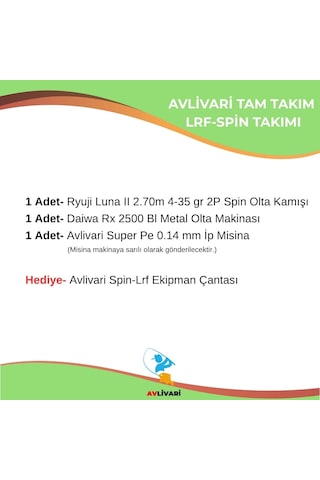 Avlivari Ryuji 270 Cm 4-35 Gr Olta Kamışı - Daiwa Rx 2500 Metal Olta Makinası Tam Takım Kıyı Hobi Profesyonel Olta Seti-10272