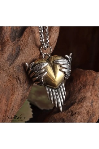 Golden Embrace Metalic Tarz 925 Ayar Gümüş Zincir Unisex Kolye Gümüş