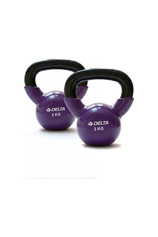 Kettlebell 2 Kg 2 Li Set Döküm Ağırlık Vinyl Kaplı Dambıl Evde Spor Squat Çaydanlık Dumbbell
