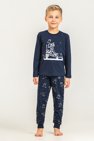 Rolypoly Baba Oğul I Like Ice Skating Lacivert Uzun Kol Pijama Takım Rp3864-a-v1 Rp3864-a-v1