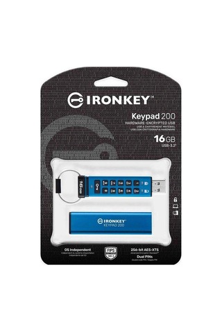 Kingston Ikkp200-16gb 16gb Ironkey Keypad 200, Fıps 140-3 Lvl 3 Pending Flash Bellek Kdo