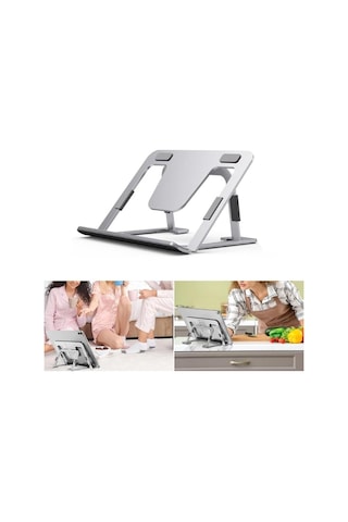 Plentiful Ayarlanabilir Katlanabilir İpad Uyumlu  Stand 14inç Metal Masaüstü Telefon Tablet Standı