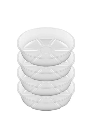 Pazly 12 Inç Şeffaf Plastik Bitlik Altlığı 4'lü Set - İç/dış Mekan Dayanıklı