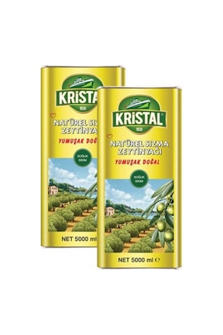 Kristal Soğuk Sıkım Yumuşak Doğal Natural Sızma Zeytinyağı Teneke 2 x 5 L Kristal Soğuk Sıkım Yumuşak Doğal Natural Sızma Zeytinyağı Teneke 2 x 5 L