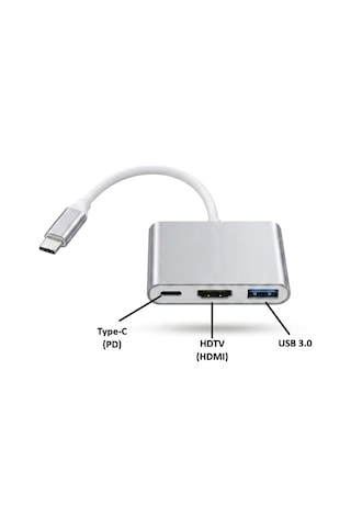 3'ü 1 Arada Type-c Hub Hdmı Görüntü Aktarıcı Usb 3.0 Ve Type-c Şarj Desteği Tüm Type-c Cihazlar Uyum