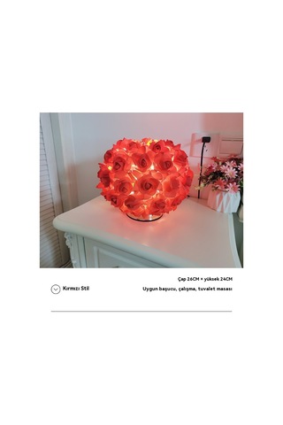 İskandinav Gül Masa Lambası Yaratçıbasit Kırmızı Açık Kırmızı