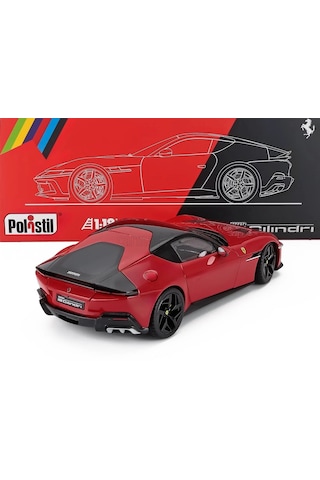 1:18 Ölçek Polistil 2024 Ferrari 12 Cılındrı + Showcase Diecast Metal Minyatür Model Araba 25cm