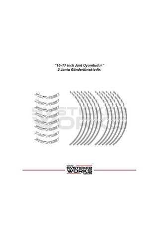Yamaha Yzf-r3 Yazılı Jant Sticker Dış Ve İç Set Sticker Jant Şeridi Gri 93780506