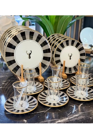 30 Parça Royal Stagoria Servis Pasta Çay Takımı Gold-5193 Çok Renkli