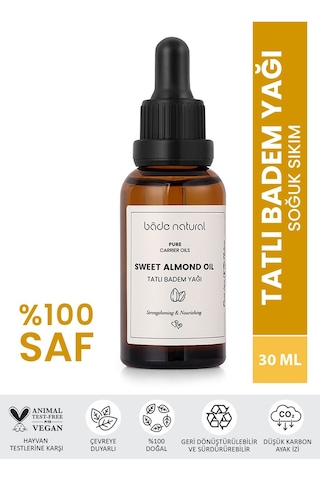 Bade Natural Saf Soğuk Sıkım Tatlı Badem Yağı 30 ML