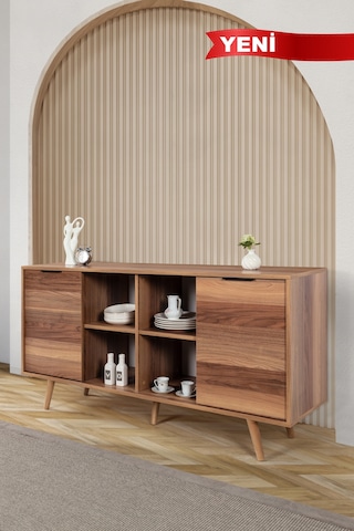 4620 Sina 160 Cm Ahşap Ayaklı , Metal Kulplu Konsol ,söğüt , Oturma Odası , Salon , Tv Ünitesi Diğer