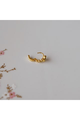 Heppii Gold Cerrahi Çelik Yıldız Modelli Halka Tragus Piercing Helix Lob Altın