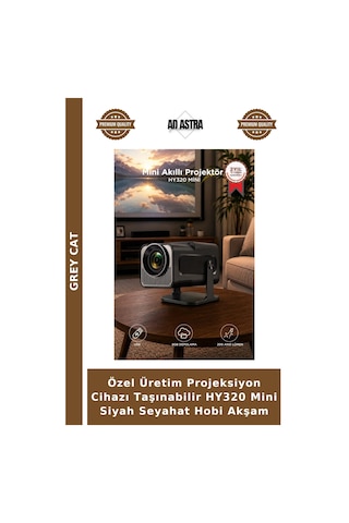 Özel Üretim Projeksiyon Cihazı Taşınabilir Hy320 Mini Siyah Seyahat Hobi Akşam