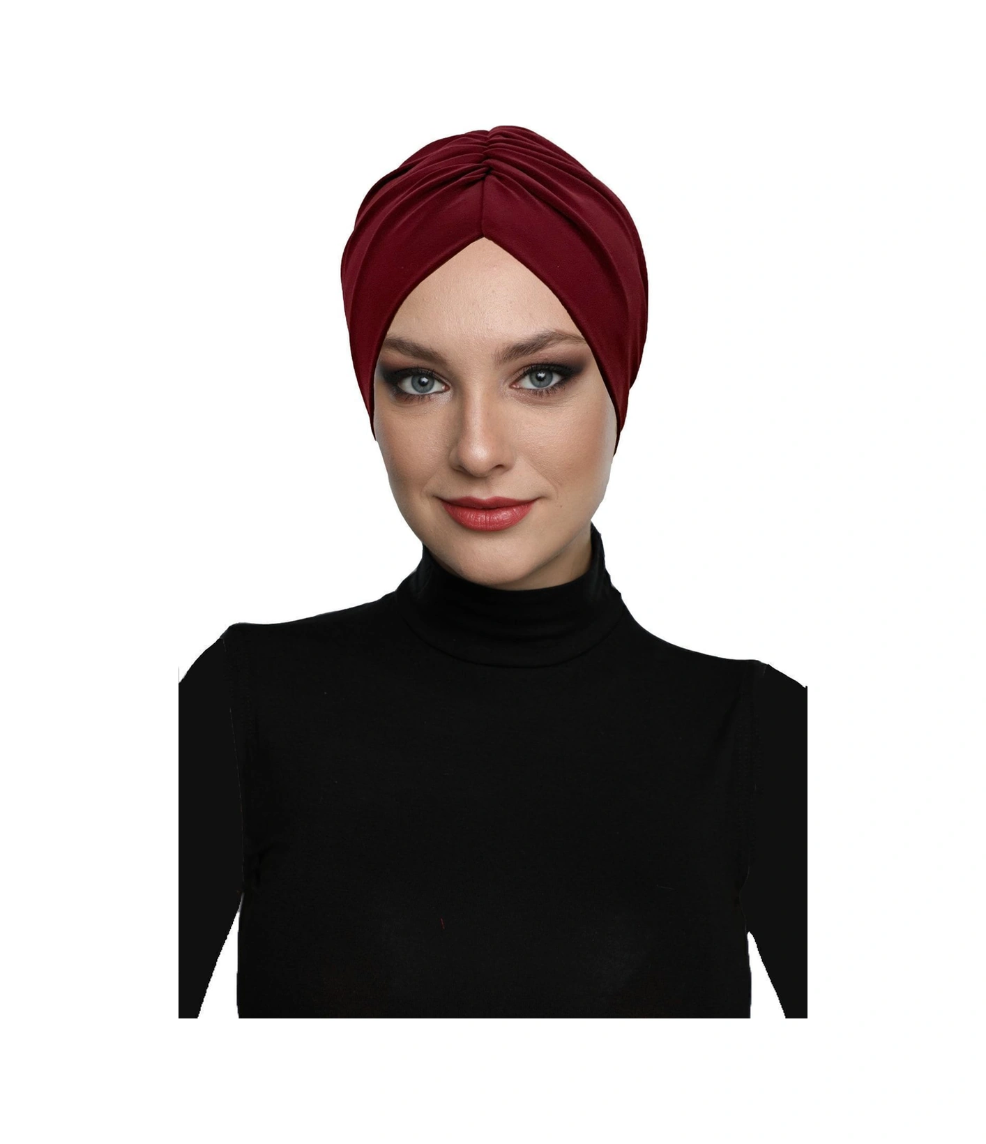Büzme Çift Taraflı Bordo Hazır Türban Tesettür Havuz Bonesi Bordo