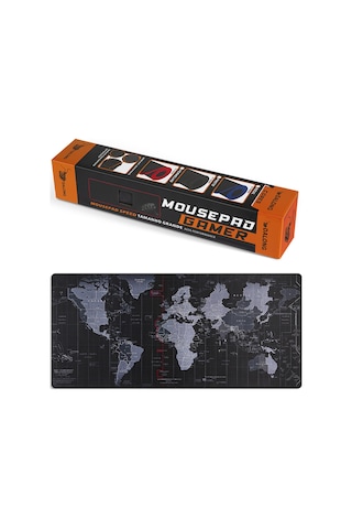 Dalong Dünya Desenli 90x40 Cm Büyük Boy Mouse Pad