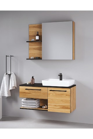 Denko Piramit 90 Cm Mdf Banyo Dolabı Takımı Çok Renkli