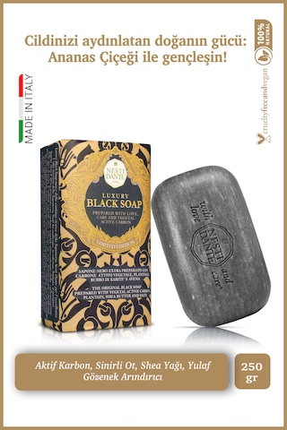 Nesti Dante Luxury Black Aktif Karbon Vegan Gözenek Arındırıcı Sabun 250 G