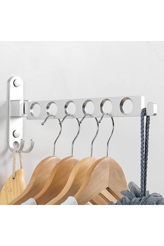 Duvara Monte Çamaşır Kurutma Askısı, 90 Dönebilen Duvara Monte Katlanabilir Çamaşır Askısı, Balkon, Banyo, Otel İçin Gümüş, 1 Diğer