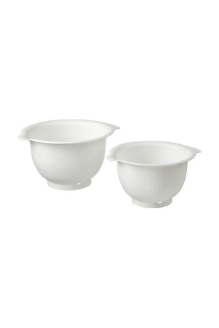 2 Parça Karıştırma Kabı, Beyaz Renk Meridyendukkan 22-26 Cm Kaydırmaz Alt Taban Çırpma Kabı