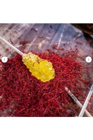 Almas Nöbet Şekeri Safranlı Nabat Akide Şekeri 20 Adet Çubuklu