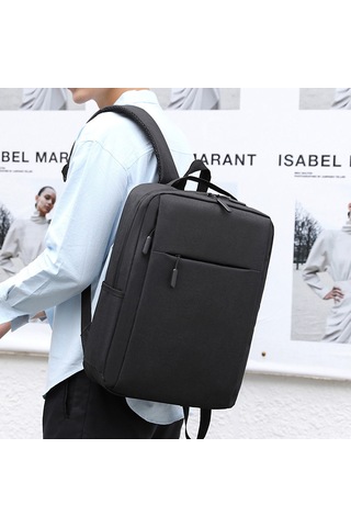 Maiyame Usb Şarjlı 14l İş Ve Seyahat Sırt Çantası - Hafif, Yüksek Kapasiteli, Siyah Kumaş Malzeme
