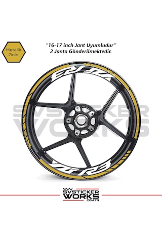 Yamaha Yzf-r3 Yazılı Jant Sticker Dış Ve İç Set Sticker Jant Şeridi Altın