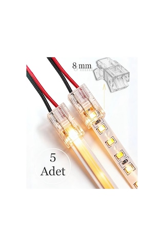 Cob+smd Şerit+kablo Bağlantı Konnektörü 8mm 10 adet