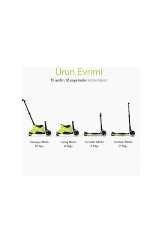 Smartrike Xtend Büyüyebilen Ride On Scooter Lime Çok Renkli