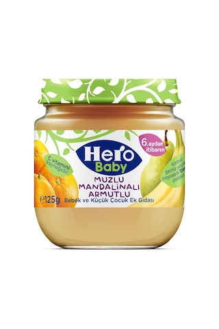 Hero Baby Kavanoz Maması 125Gr Muz Mandalin Armut