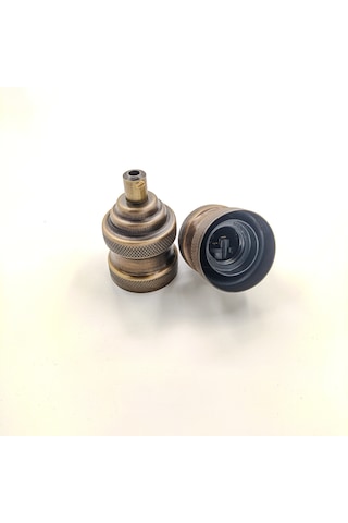 Metal Desenli Lale E27 Duy Eskitme Renk Ve Demir Kablo Kilidi.