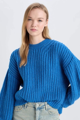 DeFacto Coool Oversize Geniş Kalıp Bisiklet Yaka Triko Kazak V1811AZ24CWBE124 Mavi