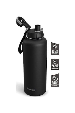 Stevig 1 Hand Leak-proof Sızdırmaz Çelik Termos 1500 Mililitre Black St-235 Çok Renkli