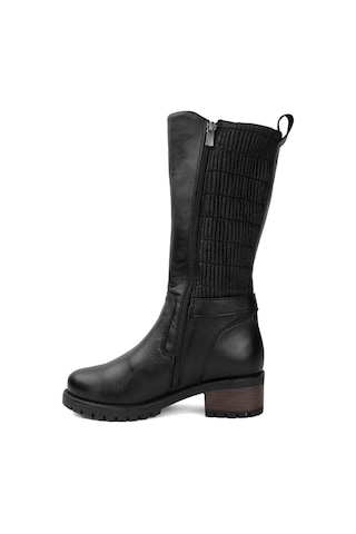 Voyager 9869 Kadın Hakiki Deri Klasik Çizme Siyah 001