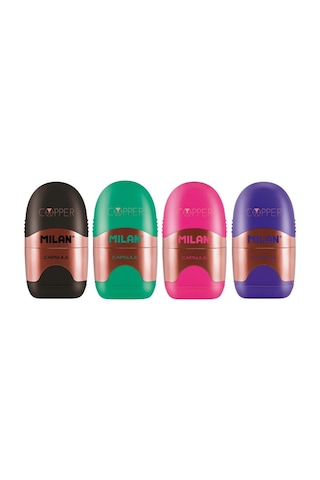 Mılan 4717112 Capsule Copper Kalemtraş Silgi 12Li