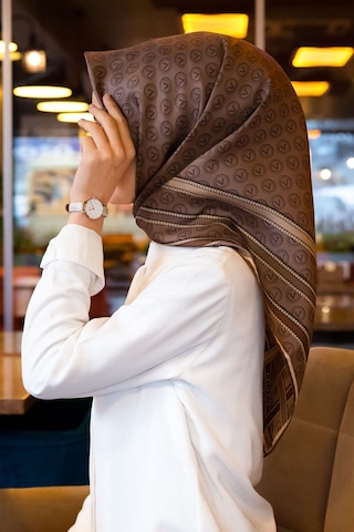 Vissona Twill İpek Eşarp Vizon - Bej