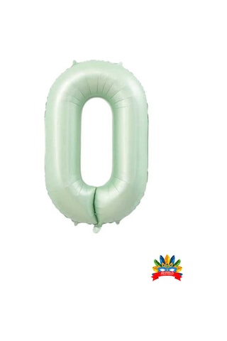Folyo Rakam Balon Retro Yeşil 34 İnc 76 Cm Helyum Gazı Uyumlu 0